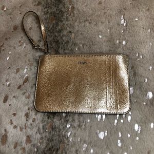 New Chaps Ralph Lauren Gold Wristlet